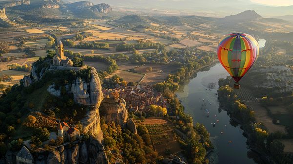 Découverte aérienne : montgolfière puy en velay